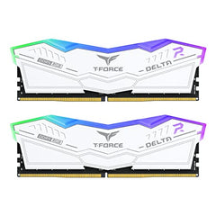 TeamGroup T-Force Delta RGB 2x16GB 6000MHz (6000MT/s) CL38 White 32GB DDR5 RAM Kit, Desktop Gaming Memory, Metal Heatsink, ARGB Sync, ECC, XMP 3.0/EXPO, For Intel/AMD CPU, High Performance Low Latency