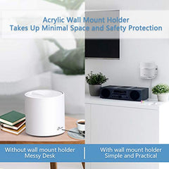 Wall Mount Holder for TP-Link Deco X20 X55 X55 Pro X60 X68 WiFi 6 Mesh WiFi(AX1800,AX3000,AX3600),Simple and Sturdy Acrylic Wall Mount Holder Stand Bracket by HOLACA (2 Pack)