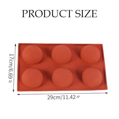 MOMISY Silicone Semi Sphere Mould, 6-Cavity Half Ball Baking Tray for Chocolate Bombs, Dome Cakes, Jelly, Soap, and Desserts – Oven & Freezer Safe