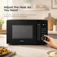 Midea 28 L Convection Microwave oven with Air Fry & Grill (MMOP03XA-ECSEBK) | 326 Auto cook menu | 900W | Child Lock