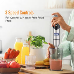 KENT Hand Blender Plus Chopper 450 W | Variable Speed Control | Turbo Switch for Fast Blending & Chopping | Hot & Cold Blending | Low Noise DC Motor | Multiple Attachments Chopper, Whisker & Jar