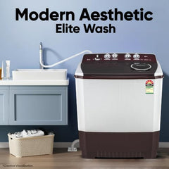LG 10.5 kg, 5 Star, Roller Jet Pulsator with Soak, Wind Jet Dry Technology, Semi-Automatic Top Load Washing Machine (P105ASRAZ, Burgundy, Rat Away & Smart Filter)