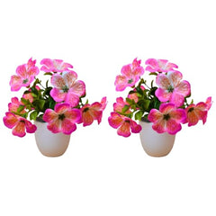fancymart Artificial Flower Plant Home Décor with Small Size Pot | Pack of 2 | Plant Hanging for Home Decor | Office Decor (DESIGN-01)