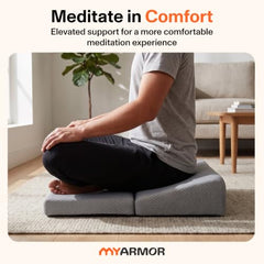MY ARMOR Meditation Cushion for Sitting | 6 Month Warranty | Extra Large | Meditation Seat for Yoga, Foldable, Portable, Meditation Pillow, Sitting Cushion for Floor, 51x50 CM Extra Large