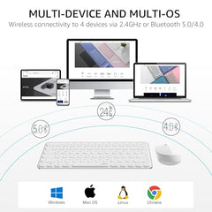 Rapoo 9010M Multi Device Wireless & Bluetooth Keyboard & Mouse Combo, White