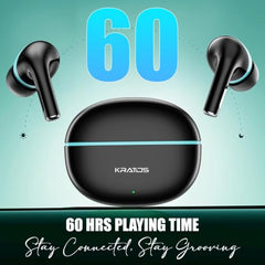 Kratos TW02 Ear Buds Wireless with 60H Playtime, Noise Isolation & Clear Calls, Bluetooth Earbuds with Voice Assistant, Ear Buds with Bluetooth V 5.3 & with Type C Fast Charging, IPX5 TWS Earphones