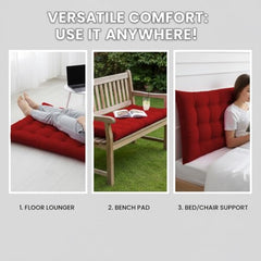 DADDY COOL Multipurpose Extra Long Rocking Chair Cushion for Outdoor and Indoor/Chair pad for Home & Office Chair Filling 18 x 50 Inch Pack of 1 Dark Green (Only Cushion)