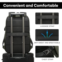 BANGE Durable Business Smart Backpack for Men and Women，can holds 15.6 Inches Laptop Backpack, Waterproof Commute Work Travel Backpack, Flight Carry-On (blue)
