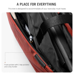 DailyObjects Recycled PET Dual Color Key Tote Bag For Women & Girls | Stylish Ladies Purse for Everyday Essentials | Fits any Laptop Upto 15.6 Inch | Padded Laptop Compartment - (Charcoal-Kelp)