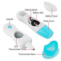 SYGA 8 in 1 Multi Functional Digital Infrared Forehead Temporal Artery Thermometer with Color Coded Fever Guidance