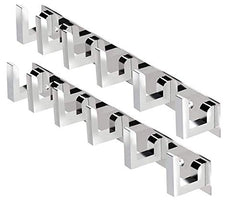 Goldfinch Stainless Steel Classy 6 Pin Cloth Hanger Door Wall Hooks Rail Set for Hanging Clothes, Towel (Pack of 2)