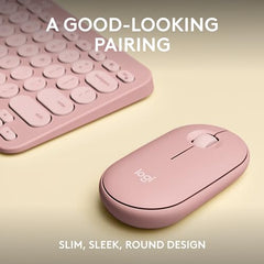Logitech Pebble 2 Combo, Wireless Keyboard and Mouse, Quiet and Portable, Customisable, Logi Bolt, Bluetooth, Easy-Switch for Windows, macOS, iPadOS, Chrome -