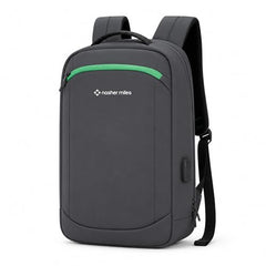 Nasher Miles Madison Passenger Workpack 22 Liters Water Resistant, Padded, Premium Reversed Polyester Black Yellow Laptop Backpack | USB charging| Unisex | Ideal For Office (Black & Yellow)