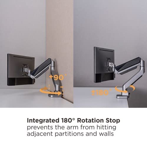 Jin Office Premium Heavy Duty Gas Spring Monitor Stand | 13-46" Monitor Support | Height Adjustable | VESA Compliant Upto 100 * 100mm | 1 Year Warranty | Metallic Finish | 18KG Weight Capacity
