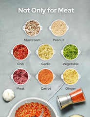 UN1QUE Electirc Chopper for Kicthen, Meat Grinders, 2 Speed Modes, One Touch Operation, 304 Stainless Steel Bowl Food Processor with Egg Whisk & Egg Beater, for Vegetables, Meat, Onion, Garlic, Mince