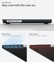 Spigen Urban Fit Designed for New MacBook Pro 14 inch Hard Shell Case with M4/Pro/Max (2024) and M3/M2/M1/Pro/Max (2023-2021) - Black