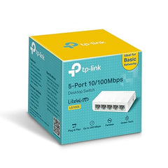 TP-Link LS1005 5-Port 10/100Mbps Desktop Switch|Green Ethernet Technology Network Hub|IEEE 802.3X |Plug and Play|Fanless Design