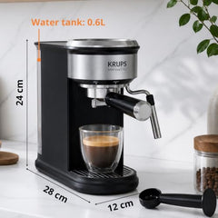 KRUPS Simply Brew Compact 5 Cup Coffee Maker: Stainless Steel Design, Pause & Brew, Keep Warm, Reusable Filter, Drip-Free Carafe