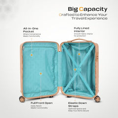 KAMILIANT by American Tourister Savvy|Trolley Bag Set of 3 (55+70+80 cms) for Travel| Hard Case Polypropylene (PP) Suitcase|360° 8-Wheel Spinner Luggage Trolley|Combination Lock|Orange Pastry