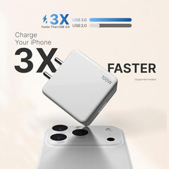 100w Fast Charger Adapter & USB-A to Type C Cable Combo, Compatible with OnePlus, Realme, Xiaomi, Redmi, Oppo, Vivo & Other Smartphones, Type C Charger Supports Dash, Warp, Vooc, SuperVooc by AILKIN