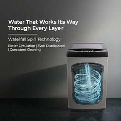 Midea 9kg 5-Star Top Load | Fully Auto | Soft Close Glass Lid | Hydrowave Stainless Tub | 10 Wash Programs | Auto Drum Clean | Magic Filter | Child Lock | Delay Wash | Inox Grey | MWMTL090FP1GNIG