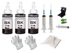 CANOFF Refill Ink for use All Inkjet, deskjet, officejet Printers and Cartringes for Hp priner cartridges &Canon Printer cartridges- 100ml Bottle (5ink,1Sy,1Tool Kit Set,4hand Gloves,2Teasue Paper)