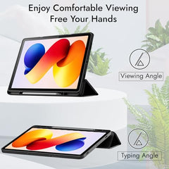 Robustrion Cover for Redmi Pad 2 Pro 12.1 inch Cover Case with Pencil Holder, Trifold Cover Case for Redmi Pad 2 Pro 5G Tablet Cover [Auto Sleep Wake Support] - Black