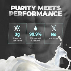 Nutrabay Pure Series Micronised Creatine Powder Monohydrate, Pre/Post Workout Bodybuilding, Crossfit Supplement, 250 g (Unflavoured)