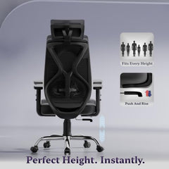 Furnivo Titan Ergonomic Office Chair for Home & Office | Adjustable Armrests | 120 Recline | Lumbar Support | Thick Cushioned Seat | Heavy-Duty Base | 3 Years Warranty (Eco Black Red)