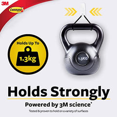 Command 3M Medium Plastic Wall Hooks, White, Heavy Duty, Reusable, Multi-Surface Adhesive Hooks for Wall