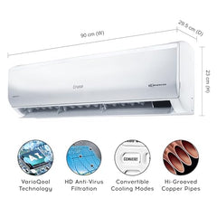Cruise 1.5 Ton 5 Star Inverter Split AC with PM2.5 Air Purification (100% Copper, Convertible 4-in-1, Fast Cooling & Energy Saving, PM 2.5 Filter, Anti-Rust Tech, 2025 Model, CWCVBK-VQ3D185, White)