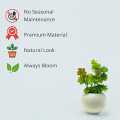 SKYGREEN Luxury Artificial Green Bonsai Tree with Stylish Decorative Pot for Modern Home, Office Desk & Shelf Decor | (BN-104)