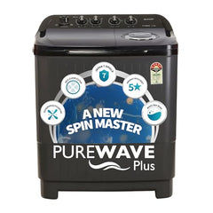SHARP 9.0 kg, 5 star, Semi-Automatic Top Loading Washing Machine with HydroBlast Wash, Quadroniq Pulsator, 1300 RPM (ES-SD90NB-PR, Ruby Red, Pure Wave)