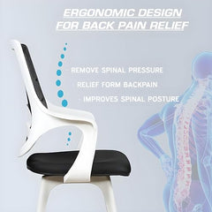 MRC Mono Ergonomic Office Chair (Mid-Back) – Revolving Breathable Mesh Desk Chair for Work from Home & Study–Lumbar Support & Heavy Duty Nylon Base (Grey & White)