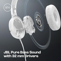 JBL Tune 520C On Ear Type C Wired Headphone, Pure Bass Sound,3-Button Remote with Microphone,Comfort Fit and Foldable Design(Black)