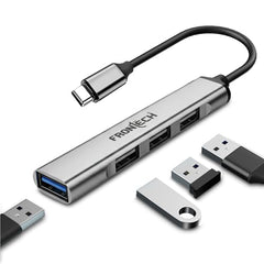 Frontech 8-in-1 Multi-Port Expansion Hub, Dual Input (USB-C & USB), High-Speed Data Transfer, Metal Matt Finish, Backed with 1 Year Warranty (NC-0058)