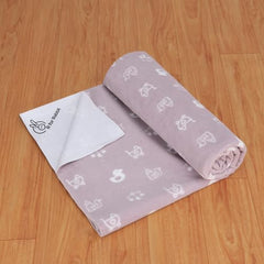 R for Rabbit Waterproof Quick Dry Sheet for Baby | Anti-Piling Fleece Breatheable Fabric Extra Absorbent Instant Dry Baby Bed/Cot Protector Mat (Size-S,Green-Grey,Pack of 2 Combo)