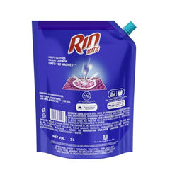 RIN Matic Liquid Detergent, 2Kg, for Dazzling Brightness, with Bright Lock Technology, Long-Lasting Fragrance, for Top Load Washing Machines
