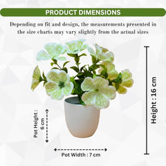 fancymart Artificial Flower Plant Home Décor with Small Size Pot | Pack of 2 | Plant Hanging for Home Decor | Office Decor (DESIGN-01)