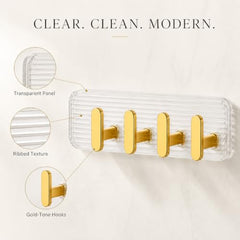 SIGNAMIO 6 Hook Shelf Adhesive Strip Wall Hanging Sticky Hook Black