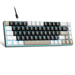 MageGee Portable 60% Mechanical Gaming Keyboard, MK-Box LED Backlit Compact 68 Keys Mini Wired Office Keyboard with Blue Switch for Windows Laptop PC Mac - Blue/White