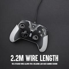 Ant Esports GP165 Wired Gaming Controller with Hall Effect Magnetic Triggers, Dual Vibration USB Gamepad for PC Windows 11/10/8/7 (X-Input & D-Input), PS3, Android, Turbo Function, 2.2m Cable, Black/Grey