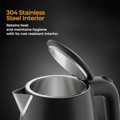 KENT Bliss Electric Kettle | 1500W Power & 1.5L Capacity | Cool Touch Exterior Body & SS 304 Inner Body | 5 Minutes Fast Boiling | Overheat & Dry Boiling Protection | LED Light Switch | Auto Shut-OFF