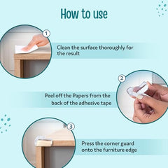 Luvlap Furniture Corner Guard for Baby Safety, 10 Pcs, 3M Adhesive, Baby Silicon Corner Protector, Baby Proofing Edge Guards for Furniture, Non Toxic, BPA Free, Transparent, Round