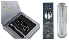Parker Gift Set | Vector Special Edition Chrome Trim Roller Ball Pen with Parker Keychain | Ideal for Gifting | Elegant Gift for Any Occasion
