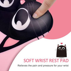 ZORBES® Mouse Pad with Wrist Support, Funny Cat Ergonomic Mouse Pad | I'm Fine Motivational Memo Design, Soft Gel Rest, Non-Slip Mouse Mat for Office Home