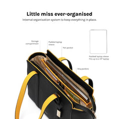 MOKOBARA Sunflower Tote 18L Laptop Bag 14 Inch Office Travel Handbag Beige | Stylish Purse College Girls Ladies Shoulder Bag Latest Waterproof Vegan Leather Tech Sleeve Luggage Strap Organizer Pocket