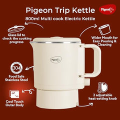 Pigeon Kessel Multipurpose Kettle (12173) 1.2 litres with Stainless Steel Body, used for boiling Water and milk, Tea, Coffee, Oats, Noodles, Soup etc. 600 Watt (Black & Silver)