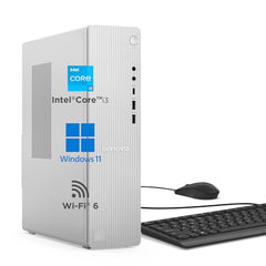 Lenovo IdeaCentre Tower Intel Core i3-1315U (8GB RAM/512GB SSD/Win 11/Microsoft 365 Basic + Office Home 2024/Wifi 6/Bluetooth 5.2/USB Calliope Keyboard & Mouse/Grey), 90XW007BIN