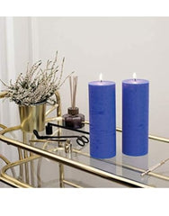 LTYNE™ 100% Pure Paraffin Wax Pillar Candles (2 x 6), Unscented Smokeless Pillar Candles Pack of 2, Burn Time: 25-30 Hours (Light Green)